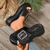 Sandalias Romanas de Suela Gruesa de Nuevo Estilo Verano 2026 con Punta Abierta y Correa de Hebilla, Zapatos de Plataforma de Moda Trendy Europeos y Americanos para Mujer