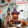 Llavero de Halloween Animal de Dibujos Animados Vaca Diabólica Mago Maligno Búho con Alas Colgante de Imagen de Dibujos Animados