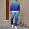 Sudadera con cuello redondo y pantalón de chándal para hombre y mujer 2025, conjunto de nuevo producto de primavera y otoño para Temu, moda versátil, estampado degradado, casual