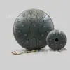En stock: Tambor colorido, etéreo de 13 pulgadas y 15 tonos con forma de loto, un instrumento de percusión para meditación y atención plena, con un diseño de estilo chino