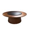 A6T Nuevo Hotel Chino Mesa Redonda Grande Mesa de Comedor y Silla Eléctrica de Madera Maciza con Plato Giratorio Placa de Roca Hotel Club para 15-20 personas