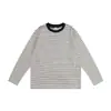 Roupas Infantis Dk 26 Outono Estilo Japonês Camiseta Listrada de Manga Longa para Meninas e Meninos, Camiseta Básica Casual 100% Algodão para Crianças e Adolescentes, Moderna