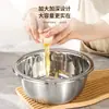 Tigela de Temperos com Borda de Aço Inoxidável, Tigela Redonda Espessa para Salada, Tigela para Bater Ovos na Cozinha, Bacia Doméstica para Lavar e Escorrer Arroz