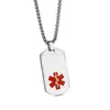 Joyería al por mayor Colgante de Placa Militar Símbolo Médico Europeo y Americano Colgante de Acero Inoxidable Joyería de Acero Inoxidable Hip-Hop Placa Militar Collar