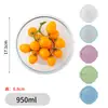Fiambrera de Vidrio, Bol de Vidrio, Contenedor de Almacenamiento Rectangular Transparente Apto para Microondas, Fiambrera Bento Resistente a Altas Temperaturas, Fiambrera Redonda para el Hogar
