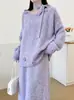 Conjunto de Tricô Estilo Temperamento Suave 2026 Outono/Inverno Nova Chegada Suéter Pulôver com Flor 3D e Conjunto de Saia Duas Peças para Mulheres
