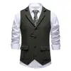 Colete Masculino Amazon Novo Tweed Espinha de Peixe Vintage Lapela M02
