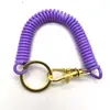 Llaveros al por mayor, Cordones telefónicos de cable de teléfono de colores, Cuerdas de seguridad retráctiles de resorte dorado anti-pérdida, Cuerdas de resorte de plástico