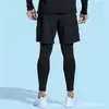 Calças de Fitness com Design em Camadas para Homens, Adequadas para Corrida ao Ar Livre no Outono e Inverno, Treinamento, Calças Compridas, Sprint, Basquete e Calças de Base Justas