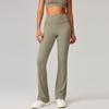 Calça de Yoga Flare Cor de Pêssego para Mulheres, Calça Fitness Justa Levanta Bumbum Wide Leg, Roupa Esportiva para Corrida, Calça Longa Emagrecedora 8232