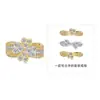 Anillo de Plata de Ley S925 Chapado en Oro K con Diseño de Trébol de Cuatro Hojas para Mujer, Diseño de Nicho, Sensación de Alta Gama, Anillo Elegante y Versátil