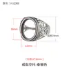 Anillo Dominante Retro Portaanillos Vacío DIY Portaanillos Turquesa Incrustado con Cera de Abeja Ámbar Accesorios para Portaanillos de Plata de Ley