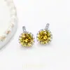 Pendientes de Circonita Coloridos, Simples y Exquisitos, Versátiles, Púrpura Noble, Modernos, Lujo Accesible, Diseño de Nicho, Pendientes para Niñas