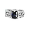 Zhuo Zhifan 2023 nuevo anillo de plata S925 6*8mm diamante de alto carbono color rojo sangre de paloma hueco de lujo totalmente engastado con diamantes moda para mujer