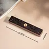 Caja de incienso corta acostada quemador de incienso artesanía de tronco pieza pequeña quemador de incienso de línea ébano pera amarilla portátil hueco quemador de incienso acostado