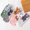 Calcetines nuevos de dibujos animados rectos de barco Calcetines coreanos con patrón de gato y perro de dibujos animados Calcetines de algodón con personalidad para mujer Venta al por mayor al contado