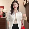 Jaqueta Camisa de Algodão Puro para Mulheres, Toque de Luxo Leve e de Alta Qualidade, Tamanho Petite, Nova Camisa Casual Top para Primavera e Outono 2026