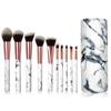 Juego de 10 brochas de maquillaje con diseño de mármol: 5 brochas grandes y 5 brochas pequeñas con diseño de explosión, herramientas de maquillaje de belleza nuevas.