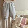 Calça de Inverno Estilo Coreano para Meninas, Fofa e Doce, Forrada com Fleece, Lançamento 2025, Calça de Moletom Quente com Desenho de Coelho para Crianças
