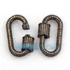 Acessórios de joias DIY cobre puro micro cravejado zircônia luxo parafuso pode abrir e fechar fivela de pulseira e colar