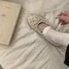 Zapatos planos de ballet Chuyuji estilo francés de gamuza con lazo de lunares para mujer, nuevos versátiles 2026 con punta redonda Mary Jane