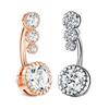 Fontes europeias e americanas de anel de umbigo de zircônia de cobre simples sexy piercing corporal prego de umbigo