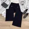 Calça Jeans Preta Wide Leg para Mulheres, Novo Estilo Inverno 2025, Cintura Alta, Emagrecimento, Solta, Com Caimento, Calça Reta Comprida, Outro Algodão