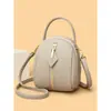 Bolso cruzado minimalista de múltiples capas con cremallera para mujer, bolso de hombro moderno y simple para el día a día