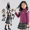 Nova Camiseta de Manga Longa para Meninas Outono e Inverno Versão Coreana Camiseta Básica Infantil A-Class Quente Derong Top Versátil Atacado