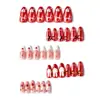 30 Peças de Unhas Postiças de Amêndoa para o Dia dos Namorados Transfronteiriças, Joias de Pérola em Formato de Coração Feitas à Mão, Unhas de Manicure de Coelho Fofo
