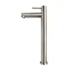 Grifo de Acero Inoxidable Monomando de Agua Fría para Lavabo de Baño Agujero Único Lavabo de Encimera Lavabo Bajo Encimera para Uso en Comercio Exterior