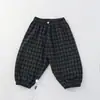 Pantalones nuevos para niños, pantalones casuales, pantalones a cuadros para niños, pantalones de rayas para niños y niñas, pantalones de pierna ancha, pantalones holgados, pantalones de bebé con estampado de leopardo