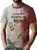 Camiseta de Verano para Hombre de Manga Corta, Estilo Nuevo Europeo y Americano Transfronterizo, Letra 3D, Temática de Halloween, Impresión Digital, Directo de Fábrica para Hombre