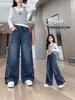 Pantalones para Niñas Primavera y Otoño 2026 Estilo Nuevo Sueltos Largos para Niñas Mayores, Pantalones de Mezclilla Anchos para Niños de Otoño