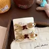 Pinza para el cabello de oso con lunares y lazo estilo coreano, banda elástica alta de tela de dibujos animados, diadema para estudiantes y niños