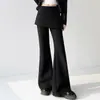 Looks de Maternidade Estilo Influenciador 2026 Primavera Novo Falso Duas Peças Calça Flare Versátil Emagrecedor Calça Flare de Maternidade