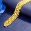 Pulsera Yihua Tres Cuadrados Flor Coche Chapado en Oro Moneda Euro Cadena de Oro de Lujo Pulsera Cuadrada en Rodajas