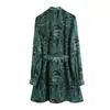 Vestido camisero largo estampado de otoño para mujer, estilo europeo y americano, 2021, 4447
