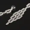 Brincos de Noiva Japoneses e Coreanos Pinos de Orelha com Strass Presilhas de Orelha Brincos de Cristal Brincos de Fecho de Orelha Brincos para Vestido de Noiva E484
