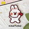 Patches de Bordado Autoadesivos Fofos de Coelho e Urso com Tema de Comida para Scrapbooking DIY, Bordado de Computador, Patches Decorativos e Apliques de Tecido - Atacado para Vendas Transfronteiriças