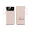 Carregador portátil atacadista transfronteiriço com cabo embutido, fonte de alimentação móvel de grande capacidade de 20000mAh, carregamento super rápido, logotipo personalizável
