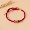 Novo Pulseira Semi-Pronta de Fio Vermelho para o Festival do Meio do Outono, Novo Tecelagem Manual Estilo Chinês, Pode Ser Enfiada com Contas, Presente para Amigos, Pulseira de Feriado