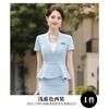 Comercio Exterior Transfronterizo Nuevo Estilo de Verano Conjunto de Dos Piezas Azul con Cuello en V, Blazer y Falda Profesionales y Sencillos para Mujer, Moderno y a la Moda