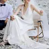 Vestido de Novia Ligero, Estilo Bosque, Sencillo Nuevo Modelo 2026, Cuello Halter, Espalda Descubierta, Fotografía de Viaje, Vestido para Salir, Cola Pequeña Sexy, Vestido de Recepción