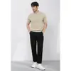 Camisa Polo com Gola Lapela Manga Curta Malha de Tricô Alto Padrão Britânico Negócios Botão Slim Fit Seda Gelada Verão Comércio Exterior Transfronteiriço