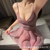 Nuevo sexy ropa interior tirantes vestido mujer club nocturno brillante pecho pequeño uniforme tentación para quitar pijama 1047