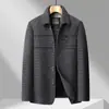 Chaqueta de lana con solapa para primavera y otoño para hombre, comercio exterior exportación, casual para mediana edad, abrigo de lana holgado para caballeros mayores