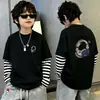 Camiseta de Manga Larga con Parches Rayados para Niños, Falsa Dos Piezas, Capa Base de Algodón Puro, Primavera Otoño 2026 Nuevas Llegadas, Ropa para Niños Medianos y Grandes