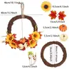Artesanías Transfronterizas Festival de la Cosecha de Acción de Gracias Decoraciones de Otoño para Bares Calabaza Hojas de Arce Coronas de Flores de Navidad