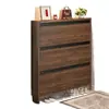 Zapatero de madera maciza con puerta abatible para entrada de casa, mueble de almacenamiento delgado para pasillo interior y exterior, zapatero estrecho